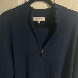 Turnbury Extra Fine Merino Wool 1/4 zip sweater XL.